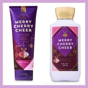 2 BATH BODY WORKS MERRY CHERRY CHEER LOTION CREAM